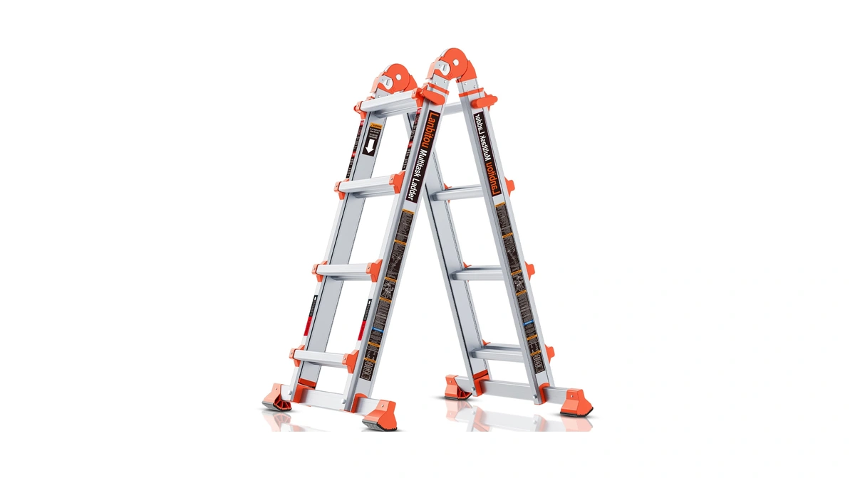 Lanbitou Ladder, A Frame 4 Step Ladder Extension, 14 Ft