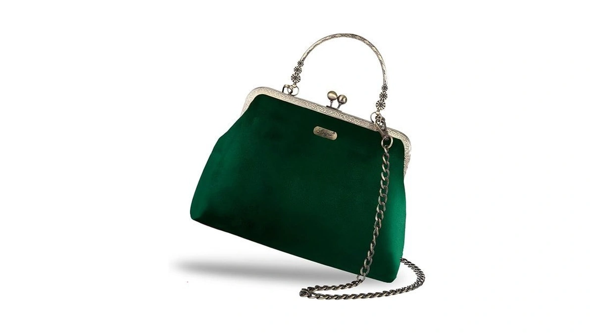 Abuyall Floral Top-handle Handbag, Kiss Lock Evening Bag For Women,