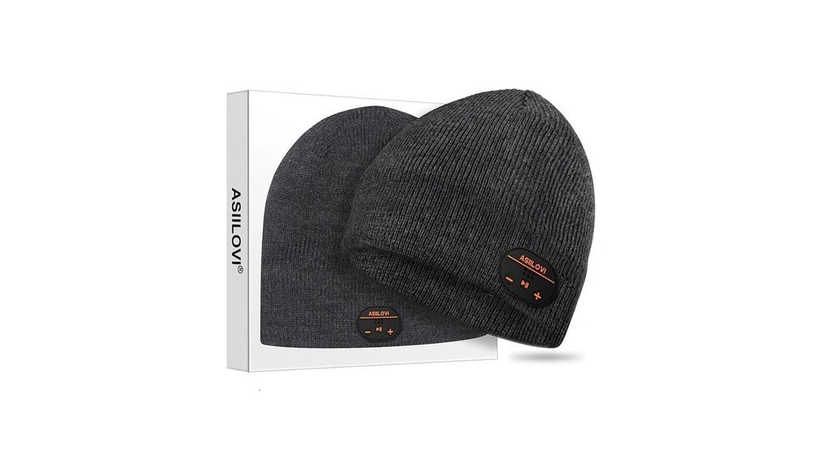 Asiilovi Bluetooth Beanie, Double-layer Wool Lining Bluetooth Hat Beanie For