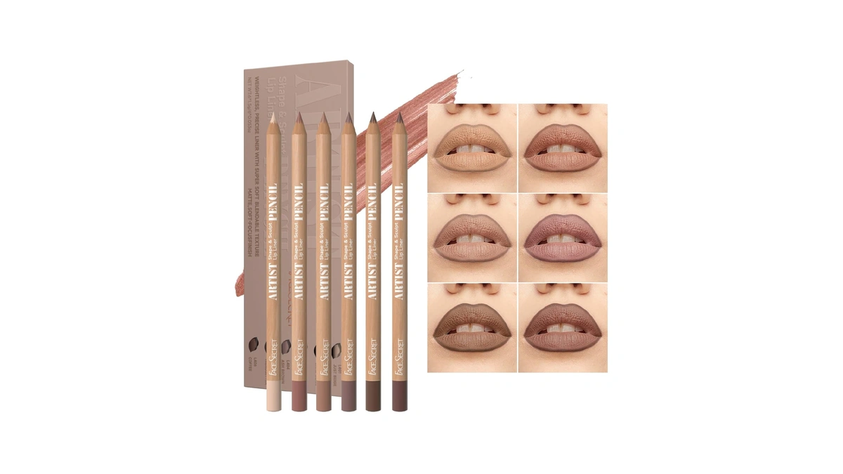 Beauty Glazed 6pcs Nude Brown Lip Liner Makeup Set -