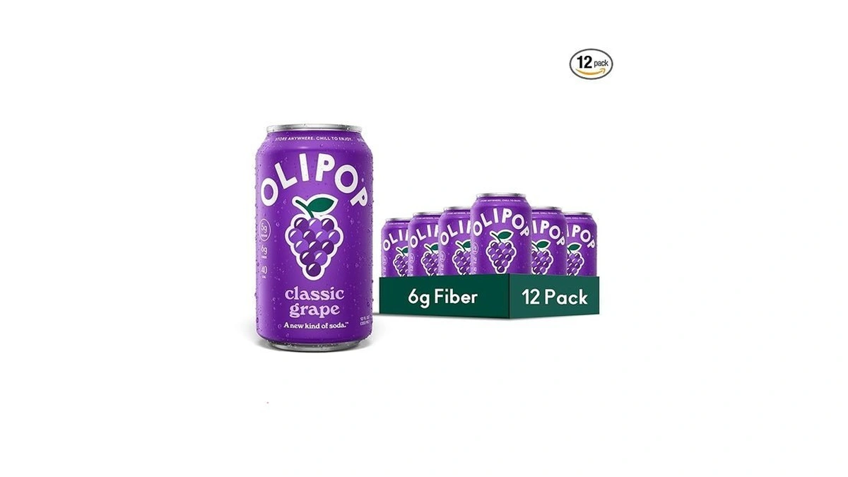 Olipop Prebiotic Soda Pop, Classic Grape, Pantry Pack Packed With