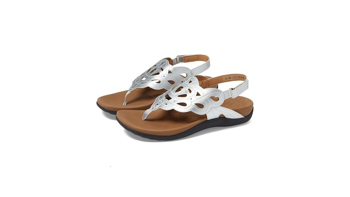 Rockport Women's Ridge Sling, Silver Synthetic, 8