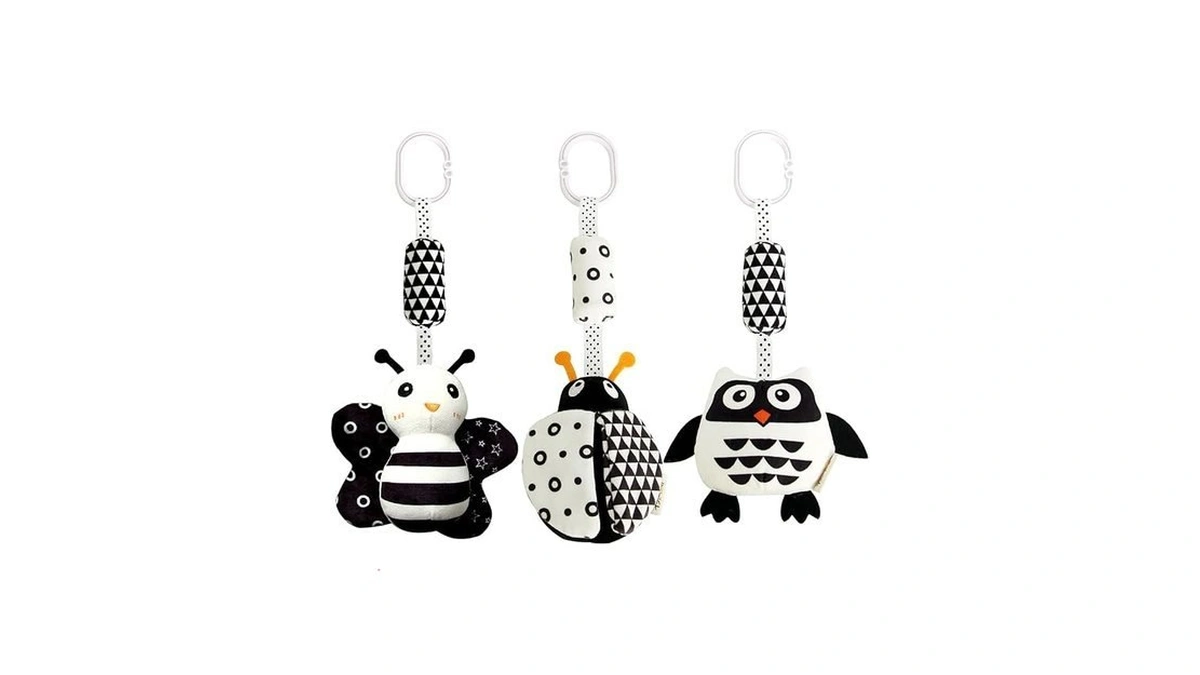 Kakiblin Baby Hanging Toy,3 Pack Black And White Baby Toys