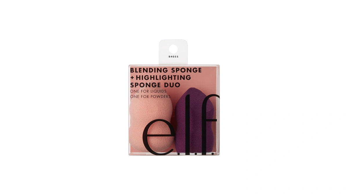 E.l.f. Blending & Highlighting Sponge Duo, Multi-sided Makeup Sponges To