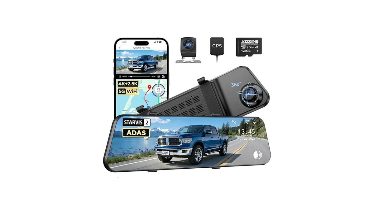Azdome Pg17 Pro Starvis 2 Mirror Dash Cam Front And