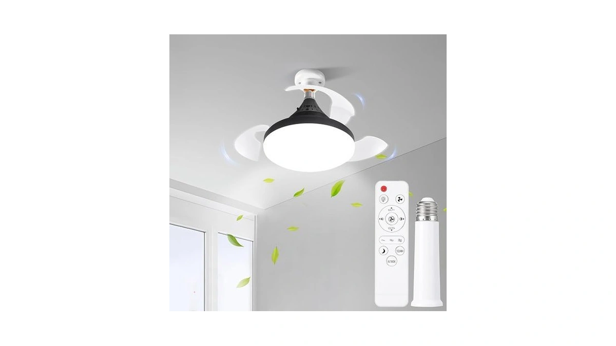 Rwntao 17'' Ufo Small Black Ceiling Fans With Lights And