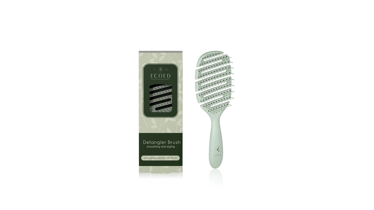Ecoed Detangler Hairbrush, Soft Bristle Detangling Brush For Straight, Wavy,