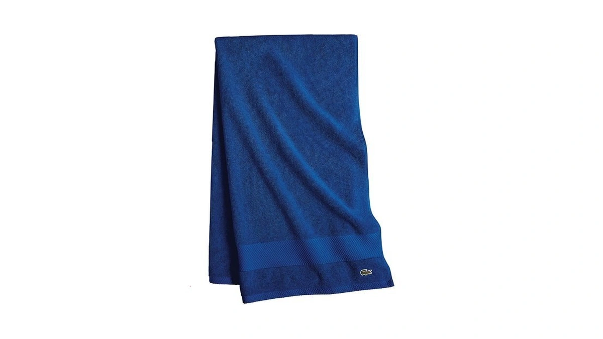 Lacoste Heritage Anti-microbial Supima Cotton Bath Towel, Surf Blue, 30"
