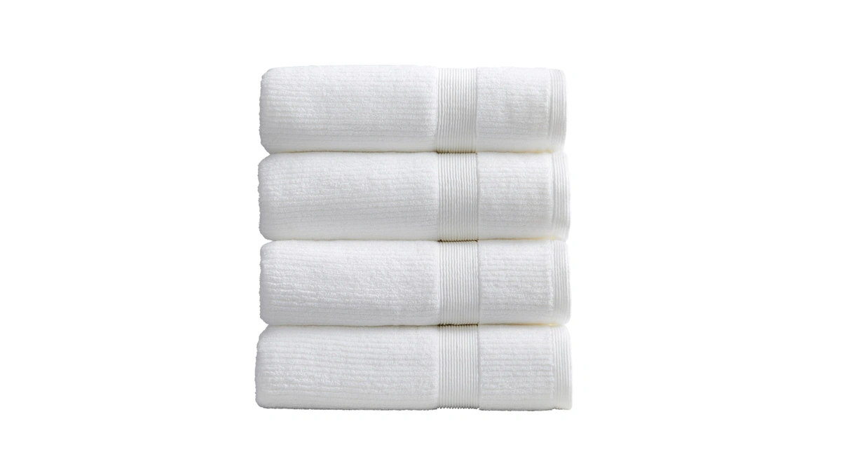 Springtree Home White Bath Towels Set Of 4 | Ribbed