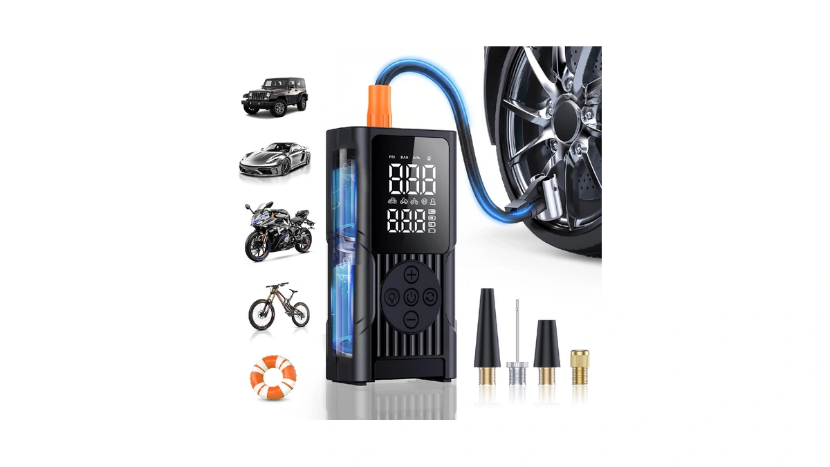 Hafuloky Tire Inflator Portable Air Compressor - 3x Faster Cordless