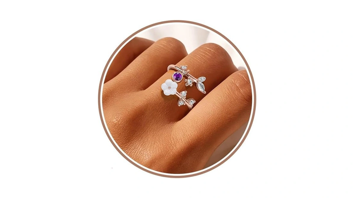 Gold Birthstone Rings For Women Non Tarnish Fashion Stackable Dainty