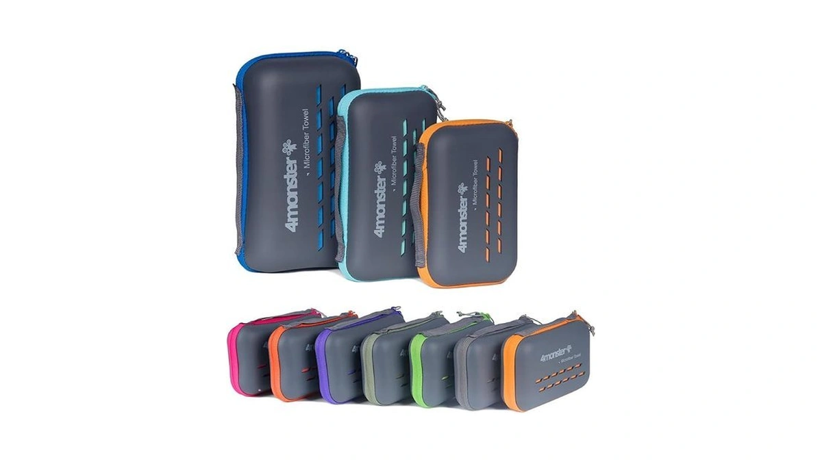 4monster Quick Dry Travel Towel With Case & Carabiner –
