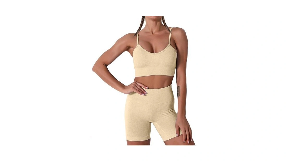Women Seamless Yoga Set 2 Piece Workout Sport Bra With