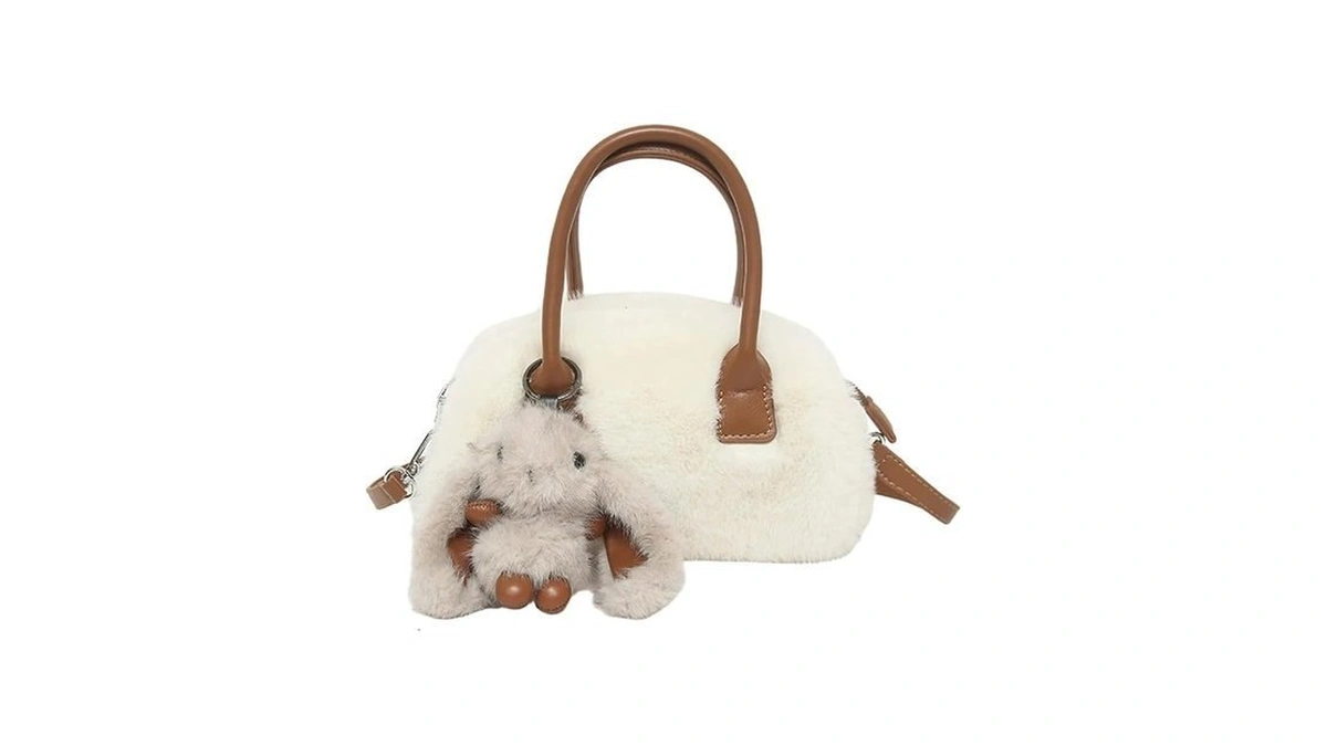 Winter Fluffy Clutch Purses For Women, Faux Fur Small Handbag