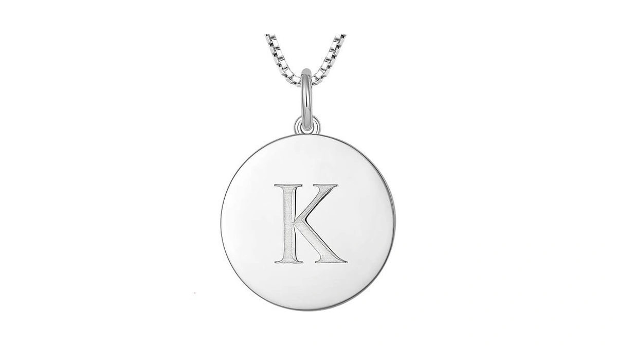 Yl Initial Necklace For Women 925 Sterling Silver Round Letter