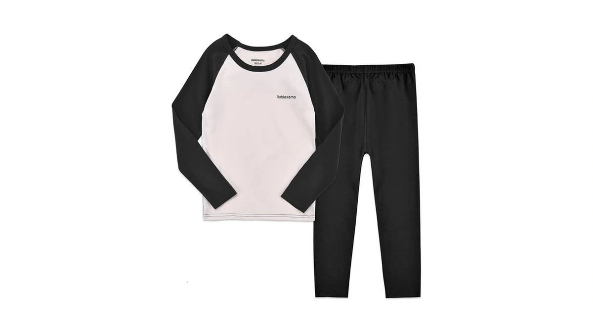 Aablexema Toddler & Kids Pajamas Set, Black Grey, 130/5-6y