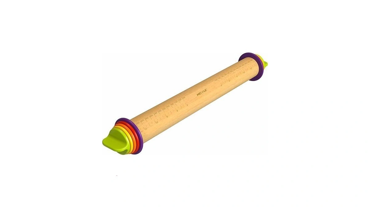 Mepple Rolling Pin With Thickness Rings For Baking,fondant, Pizza, Pie