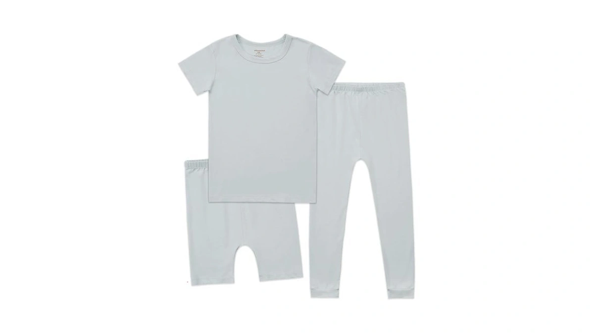 Aablexema Kids Pajamas Set Rayon, 3pcs Unisex Toddler Short Shirt