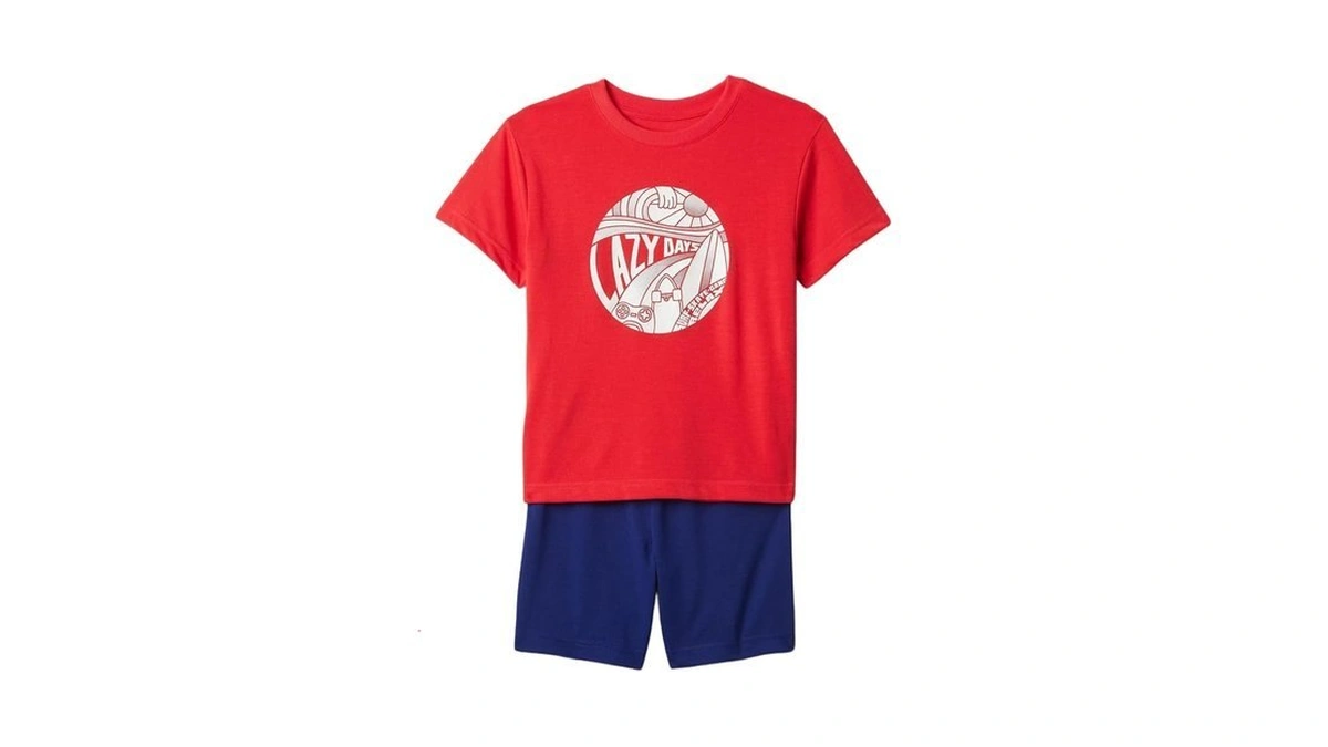 Gap Boys' Short John Pajama Set, Hawaiian Red 683, 4