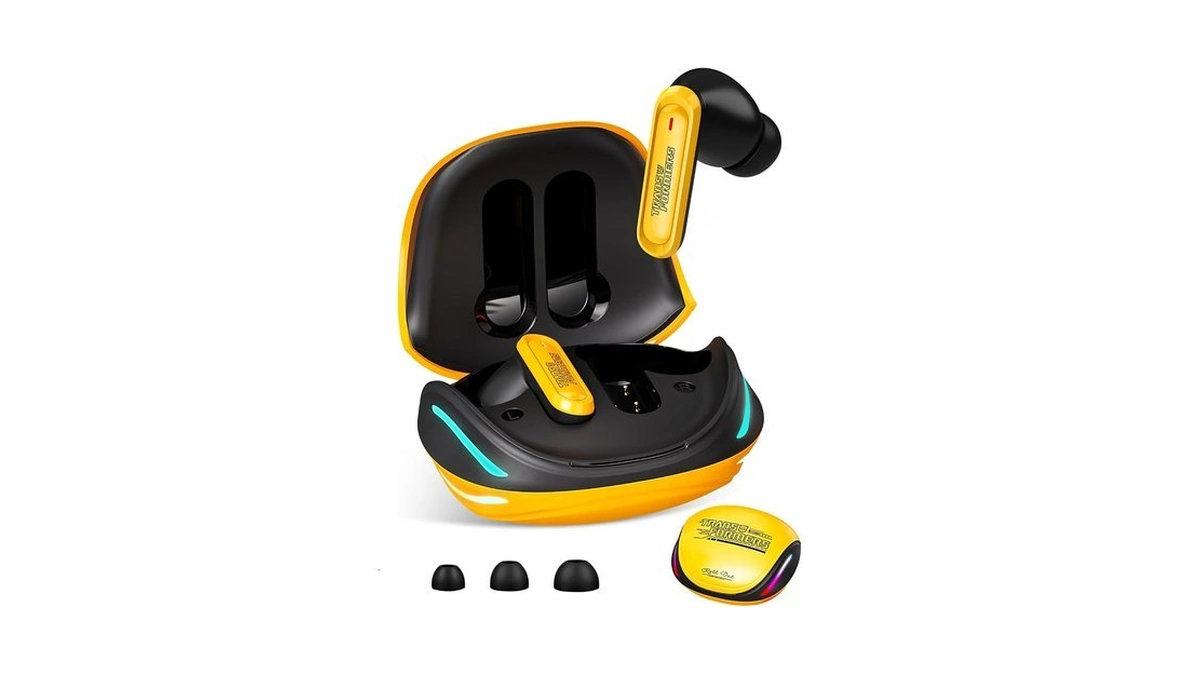 Transformers Official Bumblebee Wireless Gaming Earbuds, Bluetooth 6.0 Headphones, Open