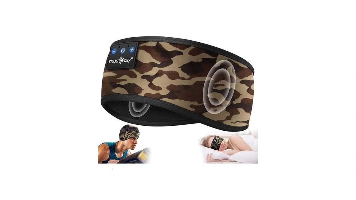 Musicozy Sleep Headphones Bluetooth 5.4 Headband, Sports Wireless Earphones Sweat