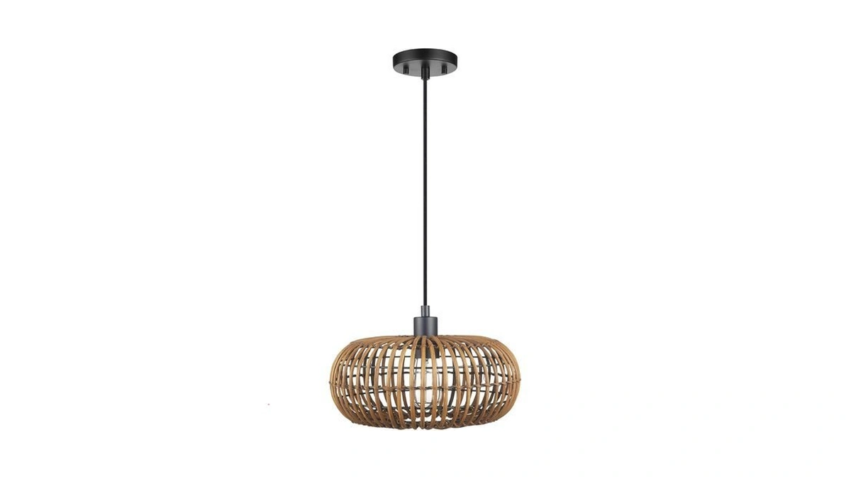 Globe Electric X Novogratz 61063 1-light Pendant Light Fixture, Rattan