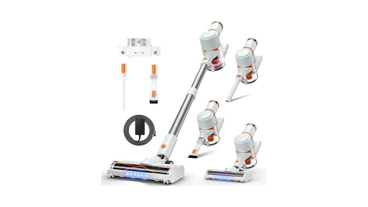 Cordless Vacuum Cleaner, Stick Vacuum With Led Touch Screen, 45kpa