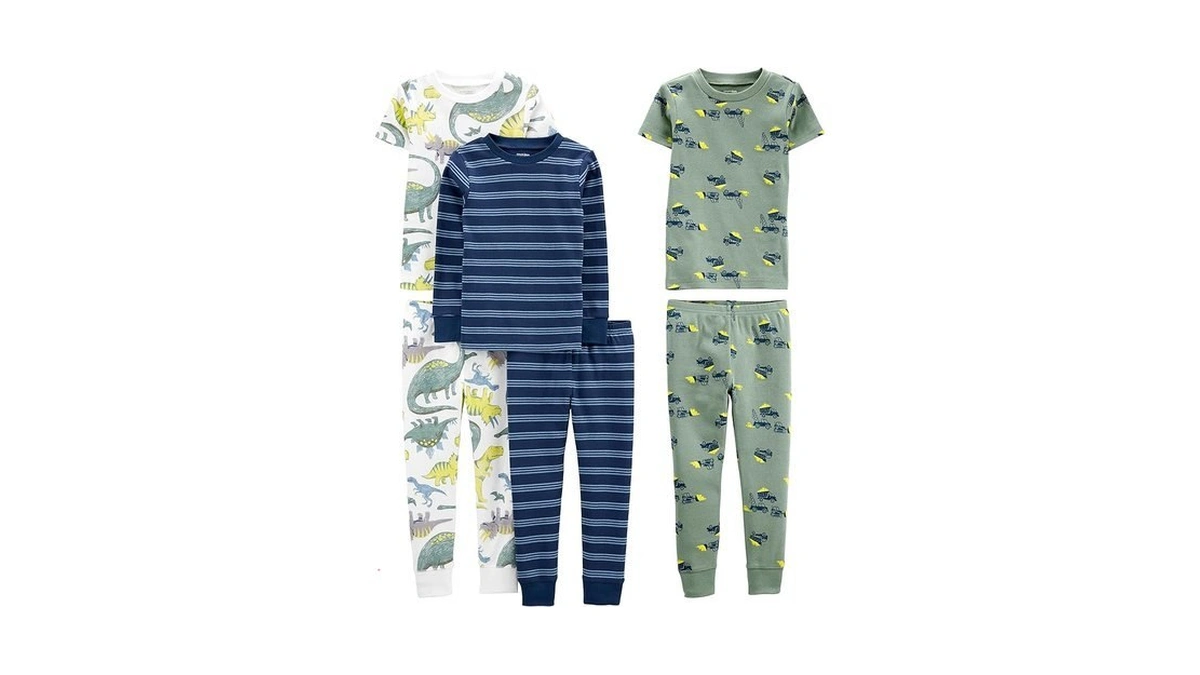 Simple Joys By Carter's Boy's Snug-fit Cotton Pajama Set, Blue/green