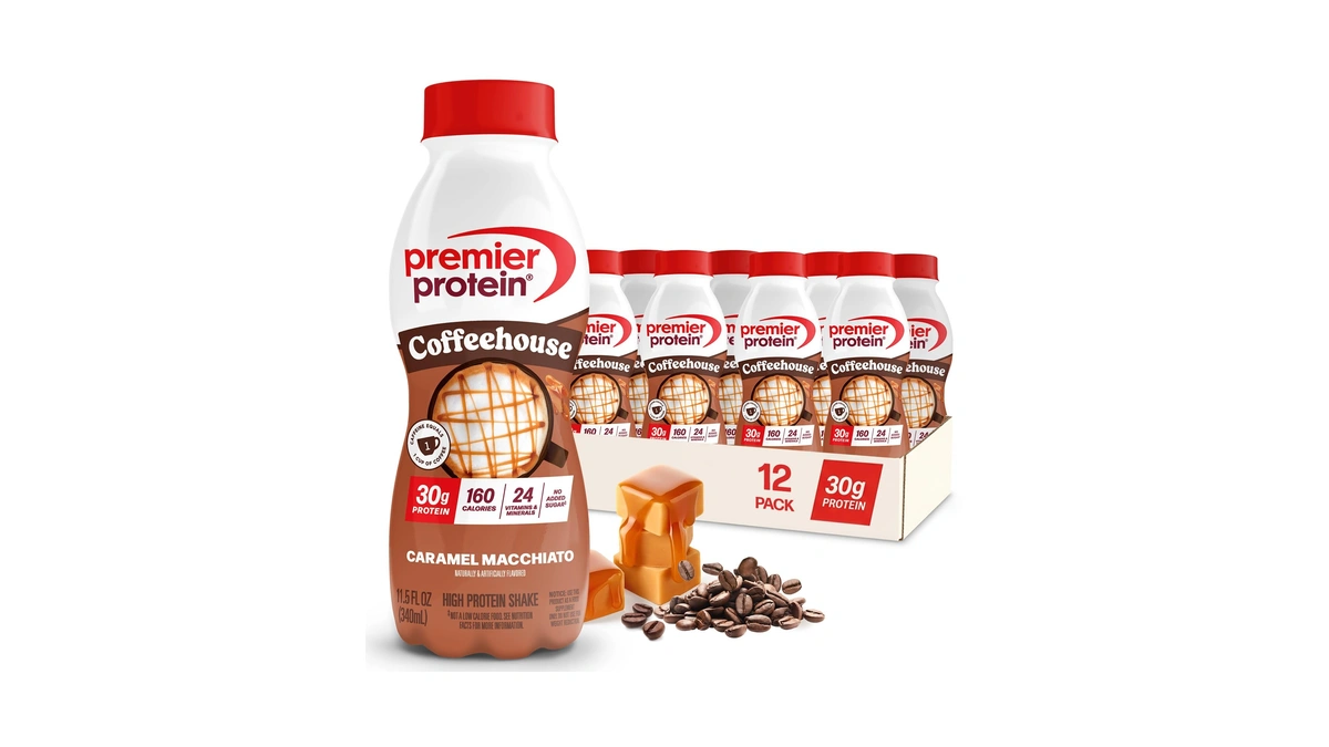 Premier Protein Coffeehouse Caramel Macchiato Protein Shake With Caffeine –