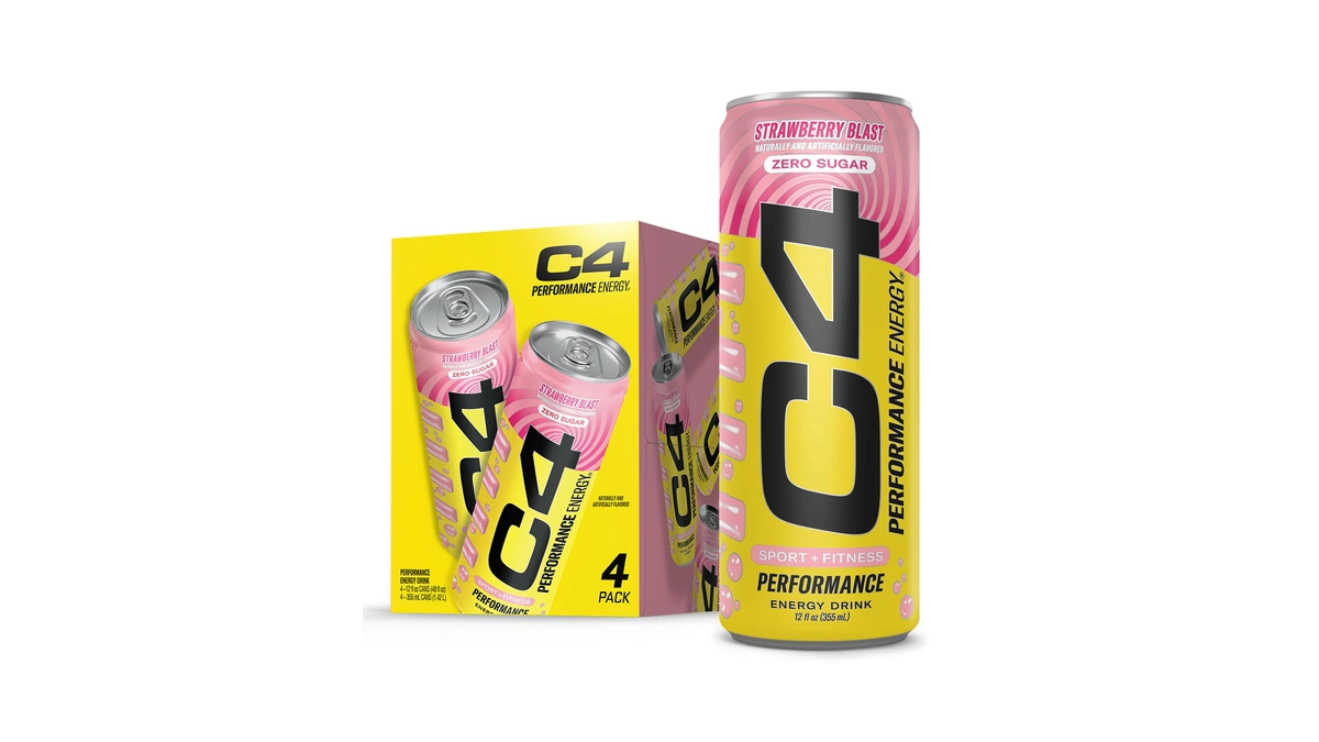 C4 Performance Energy Carbonated 12oz 4pk Strawberry Blast