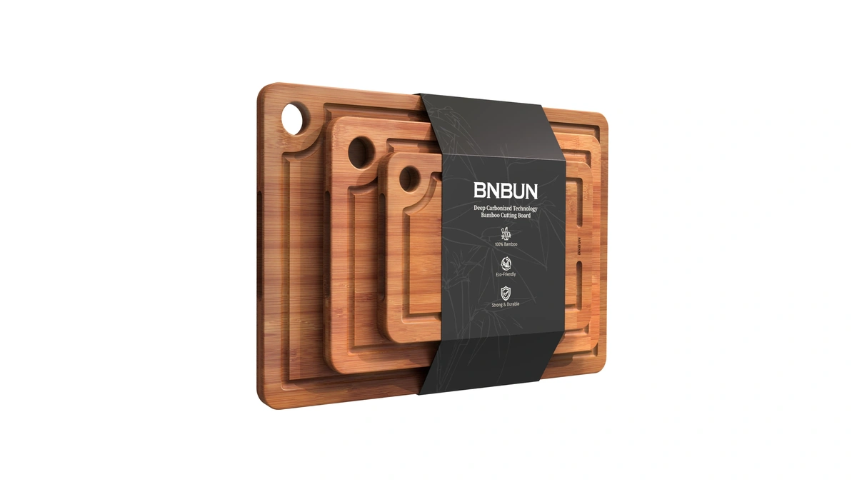 Bamboo Cutting Board For Kitchen, 3-piece Wooden Cutting Board Set