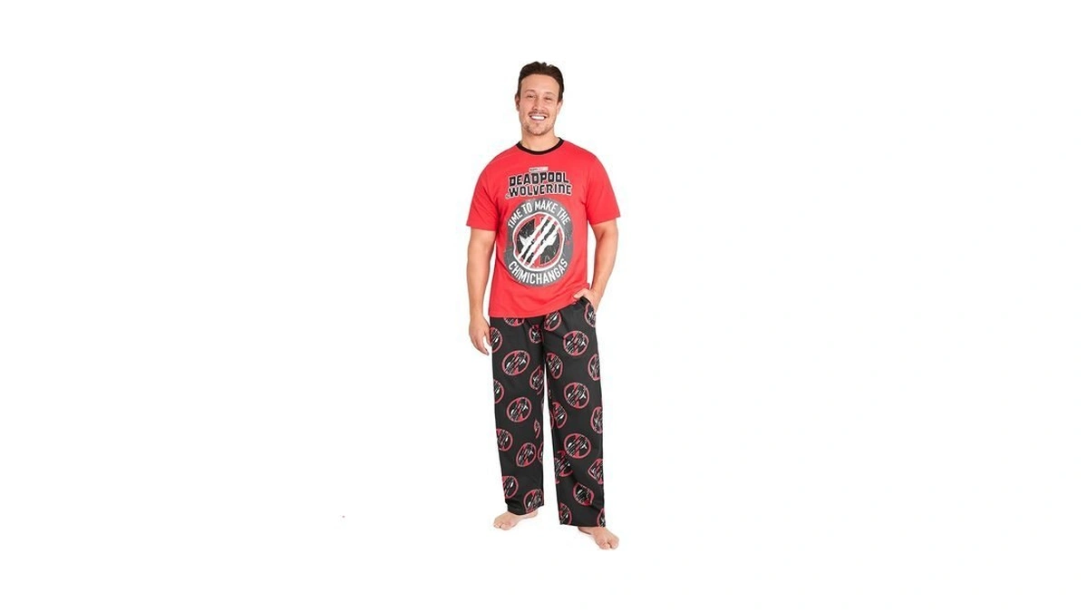 Marvel Deadpool And Wolverine Mens Pajama Set, Soft Comfy Loungewear