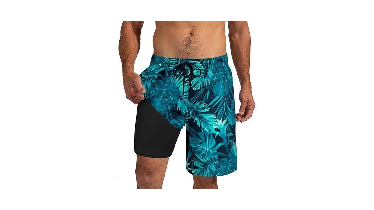 Xiaomosha Mens Swim Trunks 9 Inch Board Shorts With Compression