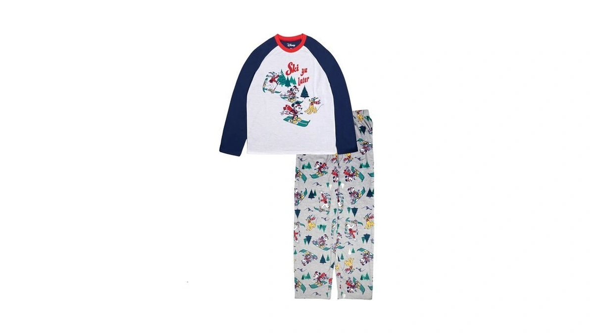 Disney Men's Mickey Mouse 2-piece Loose-fit Pajama Set, Soft &