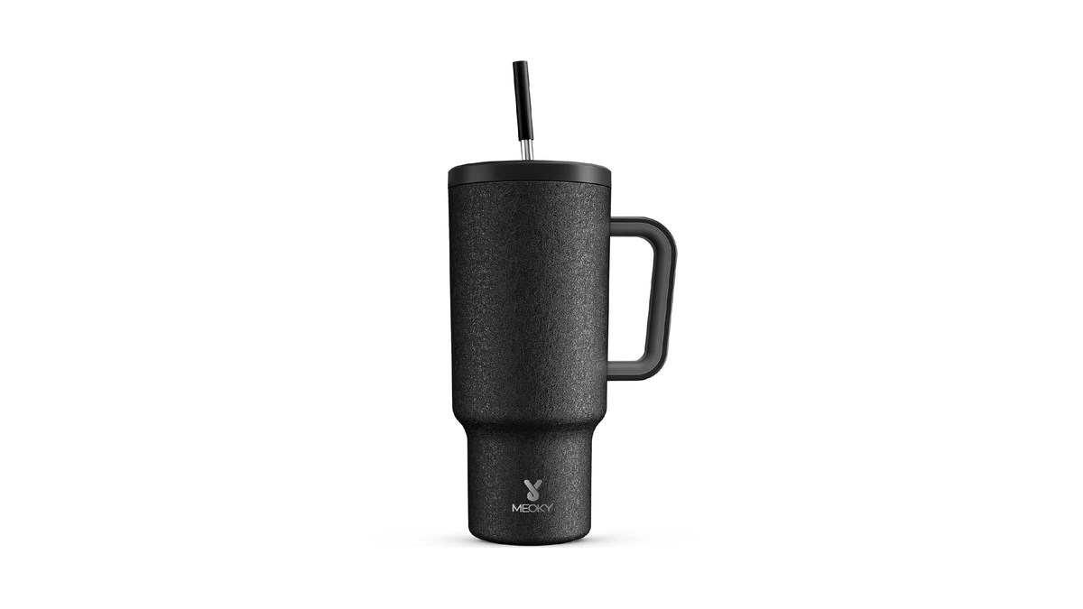 Meoky 40oz Tumbler With Handle, Leak-proof Lid And Straw, Insulated