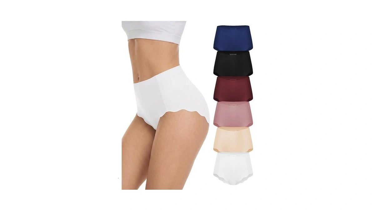 Comenole Seamless Underwear For Women High Waisted No Show Panties,