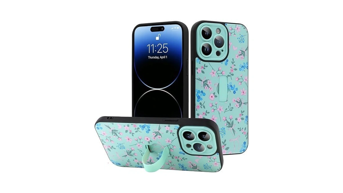 Leomakron For Iphone 14 Pro Case With Finger Strap Kickstand,cute