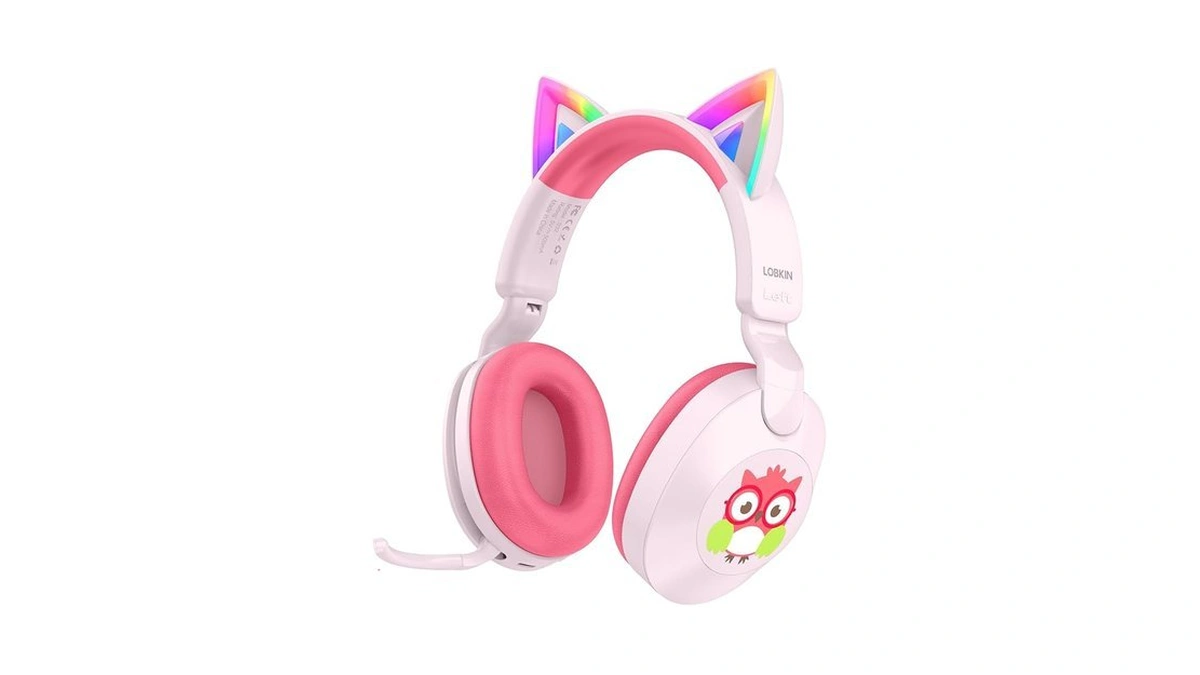 Lobkin Kids Headphones With Microphone Bluetooth 6.0, Toddler Headphones Led