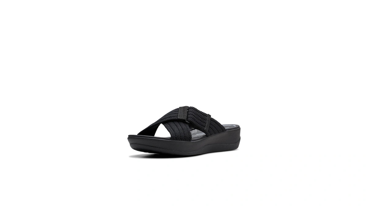 Clarks Cloudsteppers Women's Arla Wave, Black Textile, 10 Wide Us