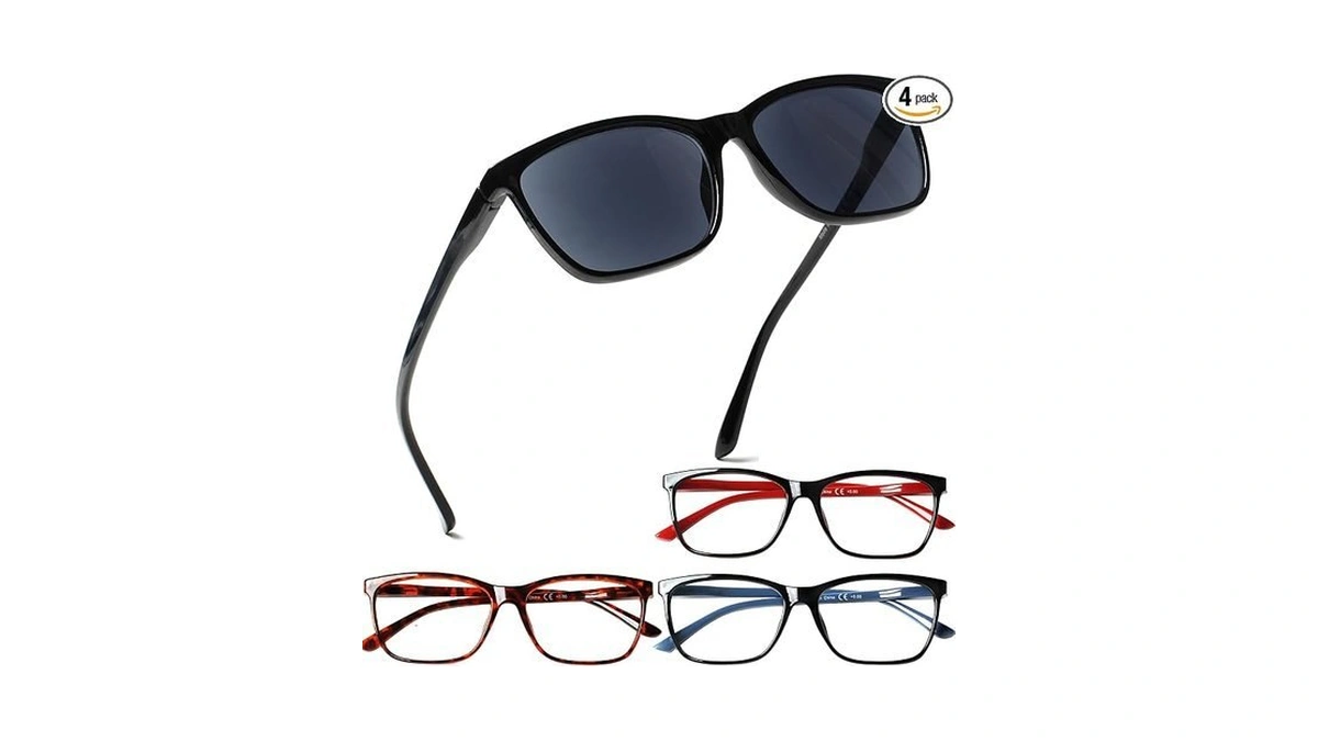 Henotin 4 Pack Ladies Reading Glasses Blue Light Blocking Spring