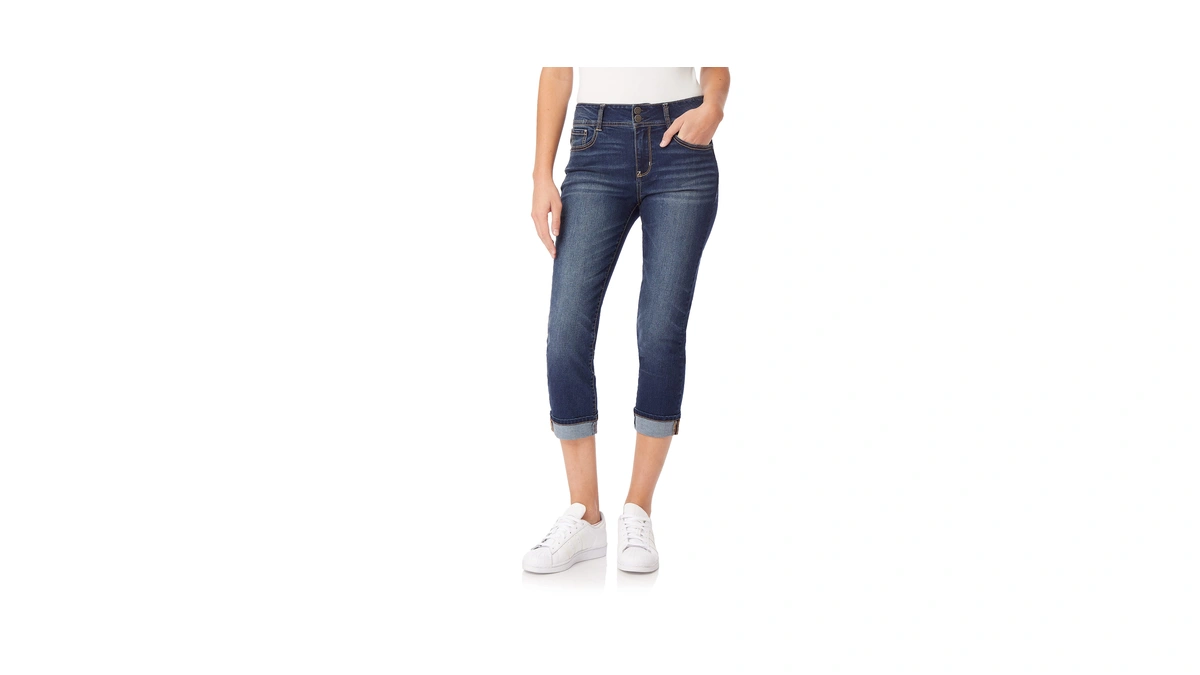 Wallflower Women's Flirty Curvy Crop Jeans High Rise Insta Stretch