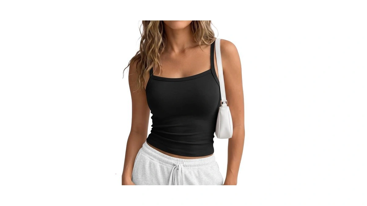 Trendy Queen Spaghetti Strap Crop Tank Tops Womens Cute Summer