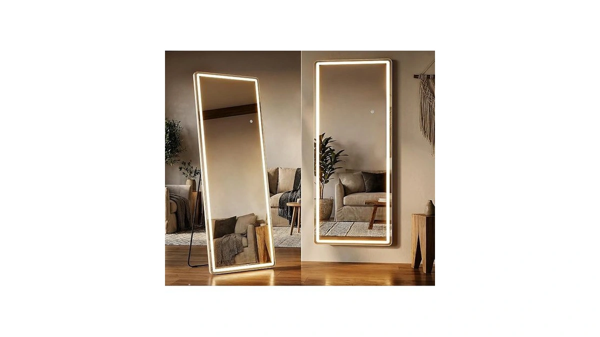 Alpen 64"x21" Full Length Mirror With Led Lights, Lighted Full
