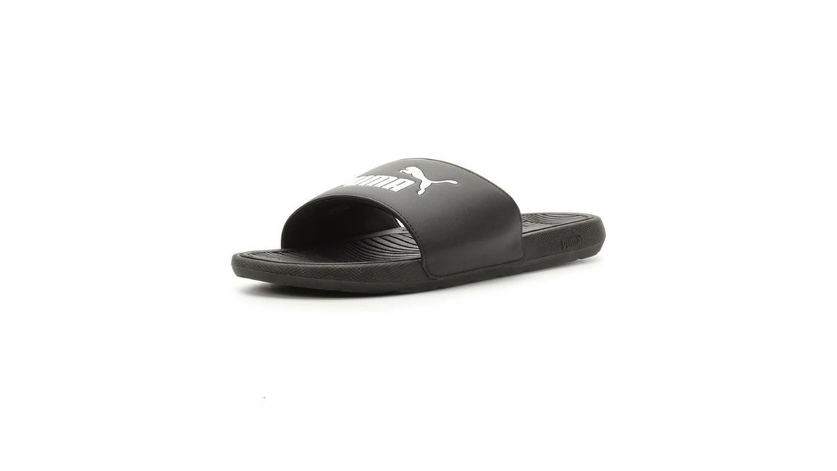 Puma Men's Cool Cat 2.0 Slide Sandals, Black White, 9
