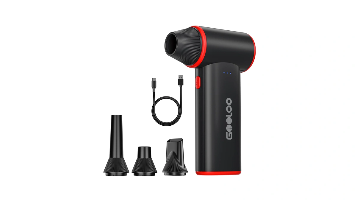 Gooloo F3 Compressed Air Duster, 150000rpm Duster For Cleaning, 3-gear