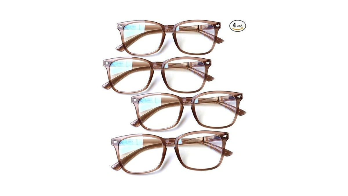 Henotin 4-pack Blue Light Blocking Reading Glasses Women Men,spring Hinge