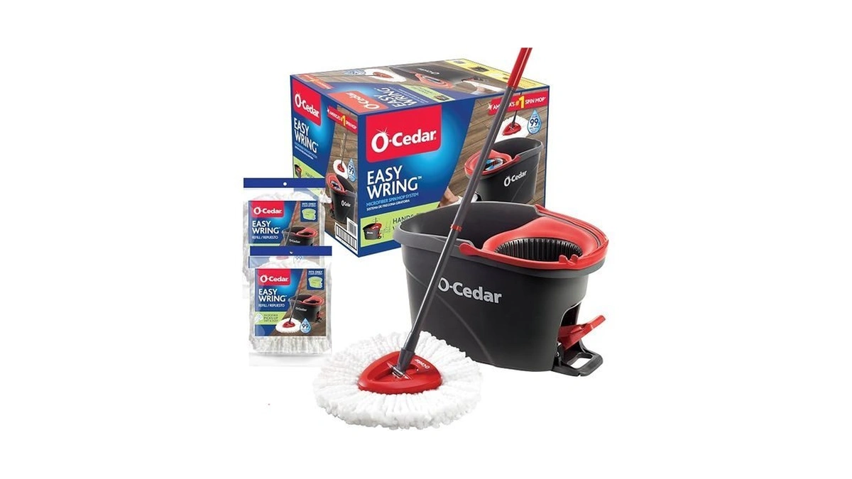 O-cedar Easywring Microfiber Spin Mop & Bucket Floor Cleaning System