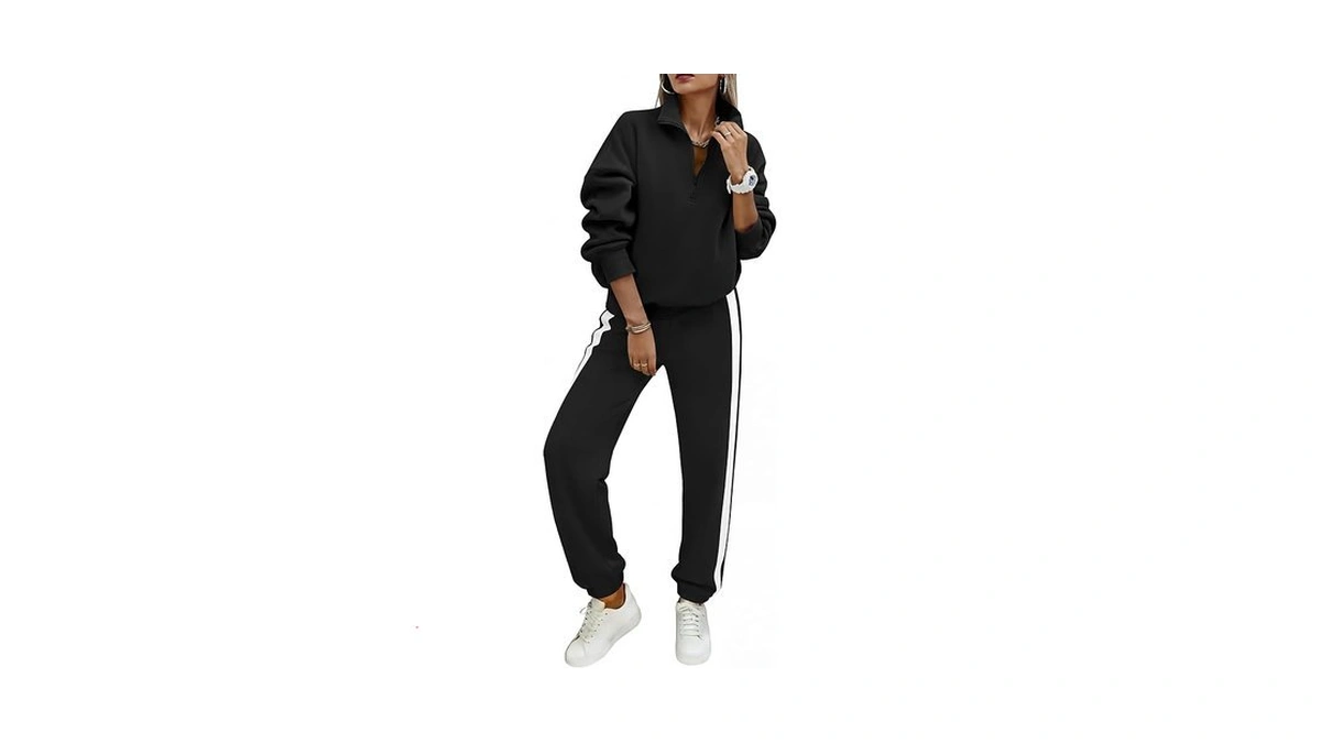 Prettygarden Womens Sweatsuits 2 Piece Outfits Fall Half Zip Sweatshirts