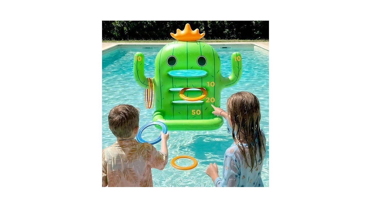 Funscape Kids Pool Toys, Inflatable Cactus Water Toss Game, Outdoor