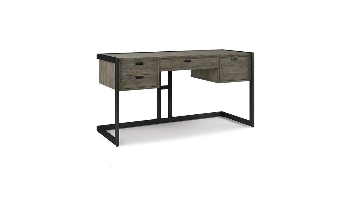 Simplihome Hampden Solid Acacia Wood Modern Industrial 60 Inch Wide
